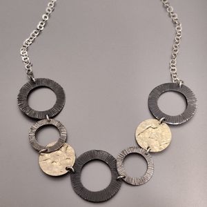 Interlocking Modernist Necklace signed Magnolia 925